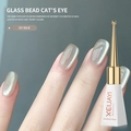 XEIJAYI Silk Glass Bead Cat Eye Nail Gel Polish in Champagne shade 03 SILK 10ml - Porcelain White Glass Bead 03