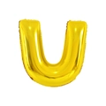 Golden foil balloon in the shape of letter U for birthday party and wedding decor - 32 Inch / Bold Letter U / Gold
