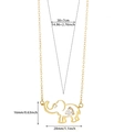 Collar de elefante dorado calado con circonita de corazón y cadena de 38+7cm - Dorado con Circón