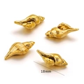 Macro view of 18mm gold 3D shell pendants with detailed polished metal texture - G1-Realistic Conch (Gold)