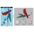 Size specifications for Christmas snowflake window stickers featuring red cardinal bird design - BQ566-Cardinal Skates
