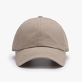 Classic cotton baseball cap in khaki beige featuring a clean six-panel design for men and women - Adjustable / Khaki