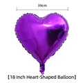 Metallic purple 18 inch heart shaped foil balloon for party and wedding decorations - Purple