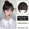 Braided headband with bangs in natural black finish made of high-quality synthetic fiber - Wig Air Fringe Headband / Natural Black