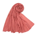 Coral jersey knit long scarf with fine stitching and soft drape for women - Dark Pink