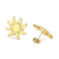 Pendientes minimalistas de acero inoxidable dorado con forma de sol brillante - Color Acero (KLJ6740-Z)