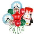Set di palloncini natalizi con palloncino pinguino, stella rossa e palloncini in lattice - Stile Pinguino di Natale