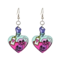 Halloween heart potion bottle earrings with skull and pink heart motifs for women - 11 Creative Heart Potion Bottle