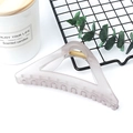 Matte grey and beige triangular hair claw clip for elegant women styling - Translucent Grey