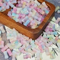 Macaron color ink-wash style 6x12mm bamboo-shaped glass beads for DIY jewelry - Yaotai/Pink Blue Green Gradient