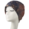Bonnet tombant respirant tie-dye pour femme avec une texture en tricot vintage - Tie-Dye Bleu Brun (Café 2)