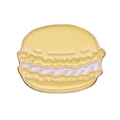 Badge broche émaillée en forme de burger avec bordure dorée et couleurs jaune et violet - Style de Burger (XZ8760)