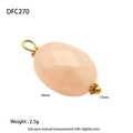 Oval faceted rose quartz pendant with gold metal caps and bail measuring 18x13mm - Pink Faceted Oval (DFC270)