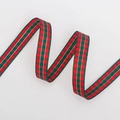 Weihnachtsband mit rot-grünem Karomuster und Goldfäden für festliche Geschenkverpackungen - Grün Rot [1cm*100 Yards]