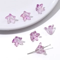 Purple gradient lily glass flower beads for DIY earring and jewelry making - 20 Pcs/Pack / Purple