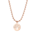 Collana con ciondolo albero della vita in oro rosa e catena a sfere per donna raffinata - Collana Oro Rosa (KN234378-Z)