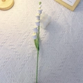 Handmade white crochet lily of the valley flower with green stem for home gift decor - Single Stem Finished / Gradient White