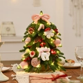 Mini albero di Natale floccato nordico con luci calde e decorazioni in feltro - 40cm Albero Verde Set Decorazioni in Feltro