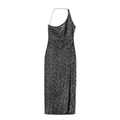 Elegantes schwarzes Paillettenkleid mit einseitigem Träger und hohem Seitenschlitz - XS / Schwarz