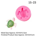 Pink silicone turtle mold for DIY fondant cake decor with a finished green sea turtle - 1#--Sea Turtle--Pink