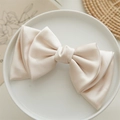 Barrette à cheveux élégante en satin champagne avec texture en soie multicouche - Kaki