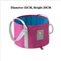 Portable 32x20cm rose red folding water basin with blue waterproof lining and sturdy straps - Medium(32x20cm) / Upgraded Thickened Rose Red Medium