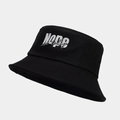 Dettaglio del ricamo bianco 'Nope not today' su cappello da pescatore in cotone nero - Nope not today Nero