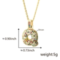 Letter Q pendant necklace in gold finish with colorful zircons and precise dimensions - Letter Q