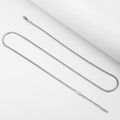 Minimalist silver stainless steel snake chain necklace with lobster clasp for men and women - 2mm Blade Chain / 40+5CM Extension Chain / Steel