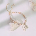 Baroque freshwater pearl bracelet with multicolor pearls and daisy flower charm - Colorful Freshwater Pearl Star Style