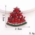 Sparkling watermelon charm with red crystals, green base and white rhinestones decoration - D947 Watermelon