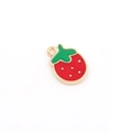 Mini DIY strawberry alloy pendant in red and green with golden edge for jewelry - Dandong Red Strawberry