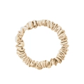 Champagne silk scrunchie made of 100% mulberry silk with a soft satin shine finish - 1cm/19 Momme / Quicksand Gold