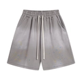 Pantalones cortos grises con salpicaduras de pintura coloridas y cordón ajustable - S / Pantalones Cortos - Salpicaduras Gris