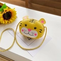 Simpatica borsa a tracolla a forma di tigre gialla per bambini con cordino oro - Tigre Gialla