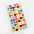 Strass ronds en résine colorée autocollants 2 trous pour décoration 3D DIY enfants - 66 Pièces 12mm Boutons