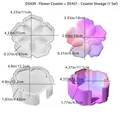 Flower silicone mold set for resin coasters and storage box with size dimensions - Coaster & Storage Box Mold Set (D5430+D5431)