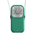 Portable mint green foldable neck fan with power bank function and LED battery display - Basic Green