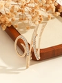 Elegant gold-tone brooch with rhinestone inlay in the shape of letter W design - Gold Letter W