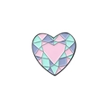 Pastel geometric heart enamel pin with pink, mint, and lilac diamond-cut design - Heart Style With Cutting Effect (WY1450)