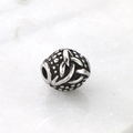 Retro stainless steel beaded charm with Celtic knot engraving for men's jewelry - Round Celtic Knot Style (KLJ9048-KJX)