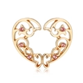 Clip para pezón en forma de corazón dorado sin perforación con cristales rosas brillantes - Oro rosa