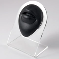 Professional black silicone mouth model on acrylic stand for piercing display - Black-Mouth