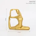 Abstract yoga pigeon pose figurine in matte gold finish for modern home decor ornament - Gold Yoga Girl - Pigeon Pose