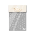 Close-up of TO-480 nail stickers with white abstract face and floral line art designs - White Abstract Face Style (tomoni480)