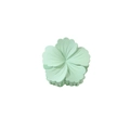 Matte mint green flower hair claw clip with detailed petal texture on white background - Light Green