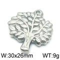 Ciondolo albero della vita in acciaio inossidabile argento, 30x26mm con rilievo - Albero Della Vita In Rilievo-Argento (KLJ5833-Z)