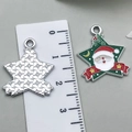 Christmas tree star alloy pendant in colorful enamel finish with measurement scale - Santa Claus 22x19mm