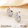 Pendientes de gota tejidos en plata y acero inoxidable, tamaño 31x19mm - Color Acero