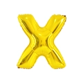 Golden letter X foil balloon for party decoration with metallic finish on white background - 32' Gold Chubby Letter Aluminum Foil Balloon (x)